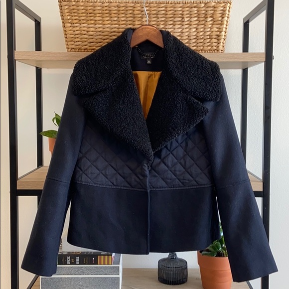 Topshop Jackets & Blazers - Topshop Quilted Twill Chenille Collar Jacket, 4
